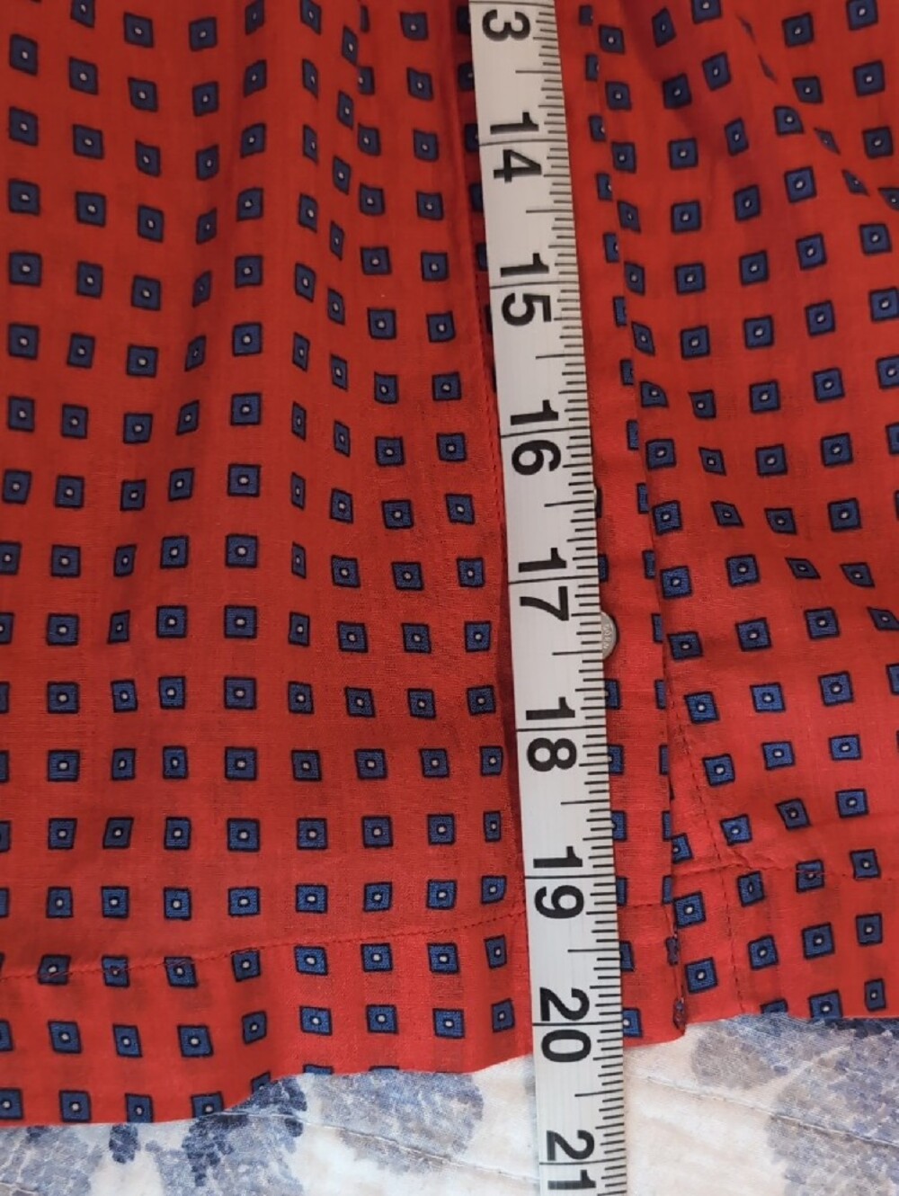 GAP Women's Red Patterned Button-Front Puff Sleeve Blouse - Picture 7 of 8